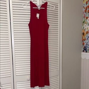 Brooks Bothers Elegant Red Sleeveless Midi Dress NWT
